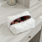 Embroidered Floral Quilted Cosmetic Bag with Zipper Closure 6x4x2in