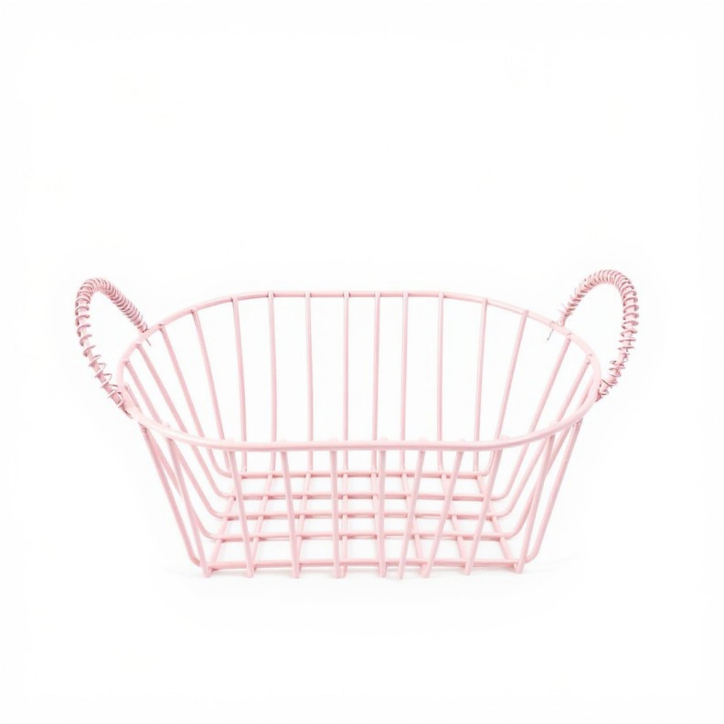 Oval Wire Storage Basket with Dual Handles and Open Frame Design 7x4.7x3in