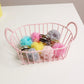 Oval Wire Storage Basket with Dual Handles and Open Frame Design 7x4.7x3in