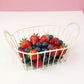 Oval Wire Storage Basket with Dual Handles and Open Frame Design 7x4.7x3in