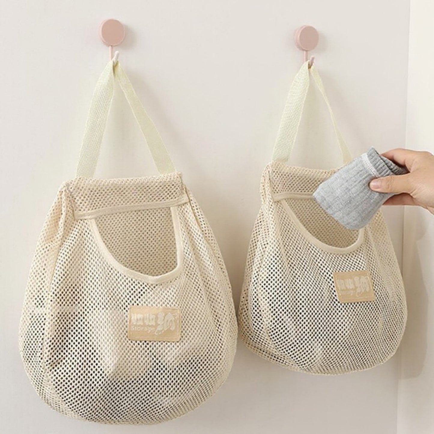 3-Piece Mesh Laundry Bags with Reinforced Handles and Breathable Design 12x11in