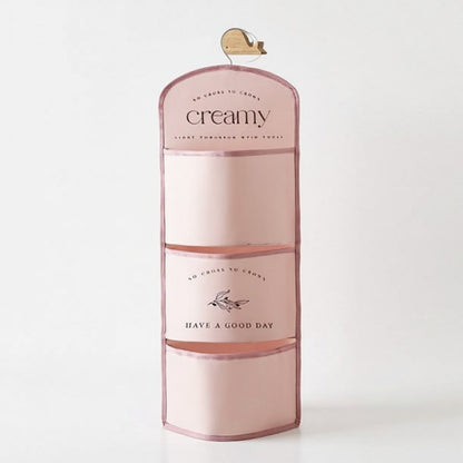 3-Pocket Hanging Wall Organizer with Printed Design and Metal Hook