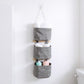 3-Piece Hanging Wall Organizer Set with Wooden Rods and Fabric Pockets 5.5x7x3.5in