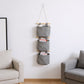 3-Piece Hanging Wall Organizer Set with Wooden Rods and Fabric Pockets 5.5x7x3.5in