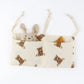 Stroller Organizer Bag with Teddy Bear Embroidery and Multi-Pocket Design 7x15in