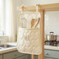Quilted Heart Pattern Hanging Storage Pouch with Bow Tie Straps