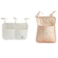 2pcs per set Quilted Heart Pattern Hanging Storage Pouch with Bow Tie Straps