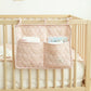 Quilted Heart Pattern Hanging Storage Pouch with Bow Tie Straps