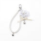 Pearl Beaded Keychain with Ribbon Bow and Star Charms
