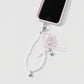 Pearl Beaded Keychain with Ribbon Bow and Star Charms