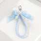 Beaded Keychain with Lace Bow and Pearl Accents