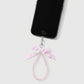 Beaded Keychain with Lace Bow and Pearl Accents