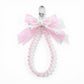 Beaded Keychain with Lace Bow and Pearl Accents