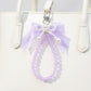 Beaded Keychain with Lace Bow and Pearl Accents