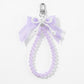 Beaded Keychain with Lace Bow and Pearl Accents