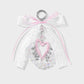 Blue Ribbon Keychain with Pearl Bow and Iridescent Beaded Star Charms