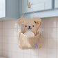 Plush Bear Wall Pocket Organizer with Hanging Loop and Front Storage Pouch