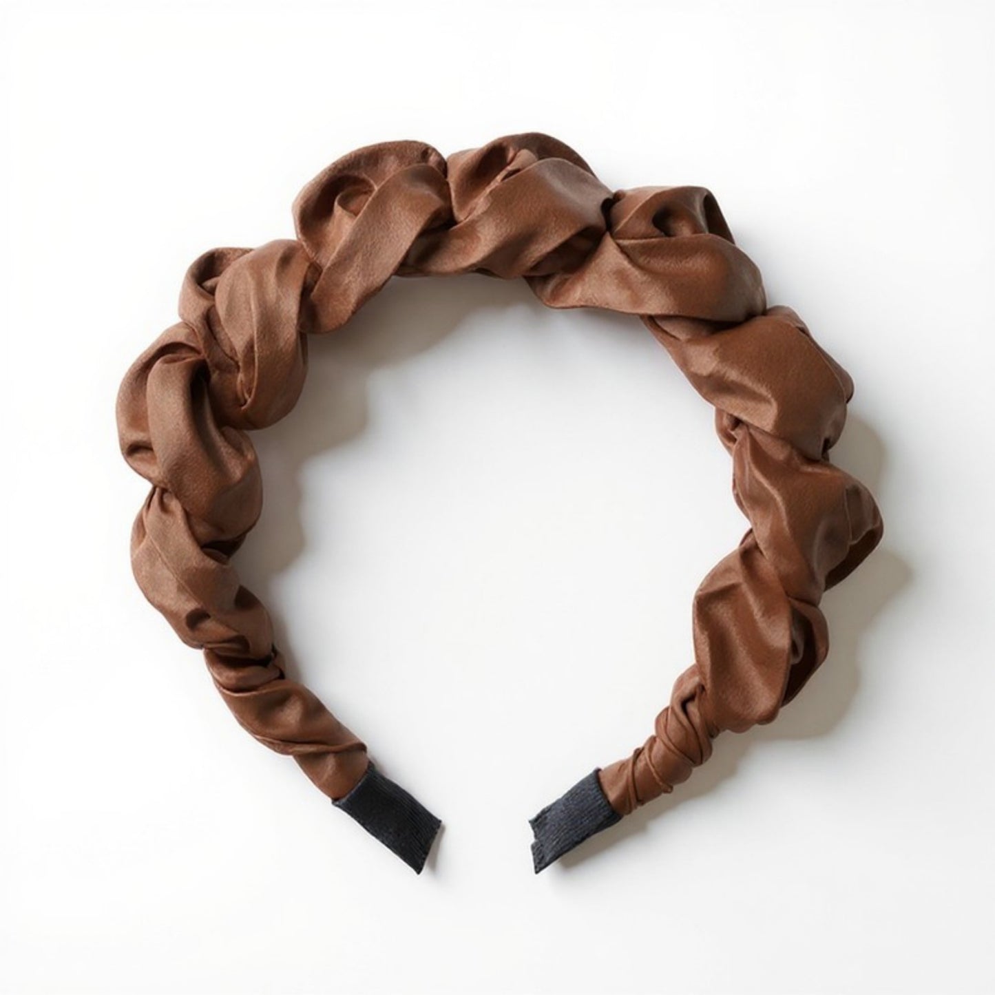 3-Piece Twisted Satin Headband with Ruched Design and Padded Comfort Fit