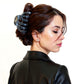 2-Piece Translucent Marbled Hair Claw Clips Set with Curved Grip Design 4in