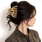 2-Piece Translucent Marbled Hair Claw Clips Set with Curved Grip Design 4in