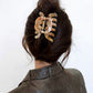 2-Piece Translucent Marbled Hair Claw Clips Set with Curved Grip Design 4in