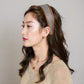 Textured Fabric Headband with Oversized Acrylic Ring Accent 6.3x4.7x1.2in