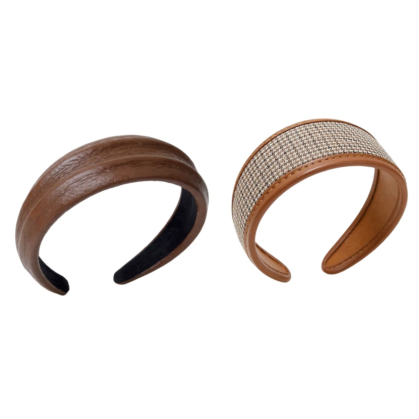 2pcs Textured Fabric Headband with Oversized Ring Accent 6.3x4.7x1.2in