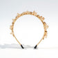 Embellished Crystal Bead Hairband with Wrapped Satin Design and Grip Teeth 5in