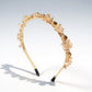 Embellished Crystal Bead Hairband with Wrapped Satin Design and Grip Teeth 5in