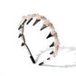 Embellished Crystal Bead Hairband with Wrapped Satin Design and Grip Teeth 5in