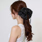 2-Piece Polka Dot Bow Hair Clips Set with Ribbon Tails and Oversized Design 7x4.7in