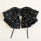 2-Piece Polka Dot Bow Hair Clips Set with Ribbon Tails and Oversized Design 7x4.7in