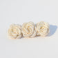 3-Piece Sheer Fabric Rose Flower Hair Clips Set for Elegant Styling 4x1.5in