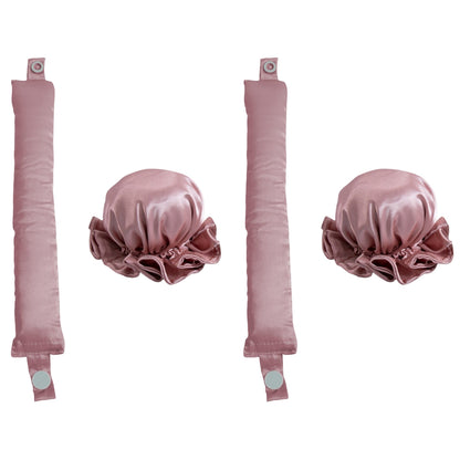 2pcs Heatless Curling Set with Hair Wrap and Elastic Bonnet Cap