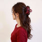 Glossy Bow Hair Claw Clip with Curved Design and Strong Spring Grip 3in