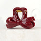 Glossy Bow Hair Claw Clip with Curved Design and Strong Spring Grip 3in