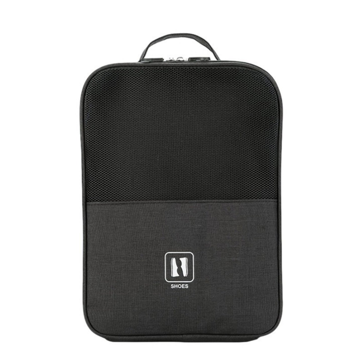 Travel Shoe Storage Bag with Mesh Panel and Dual Zipper Closure 12x9x6in