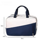 Two-Tone Canvas Travel Duffel Bag with Dual Handles and Front Zipper Pocket 7.8x13x6.3in
