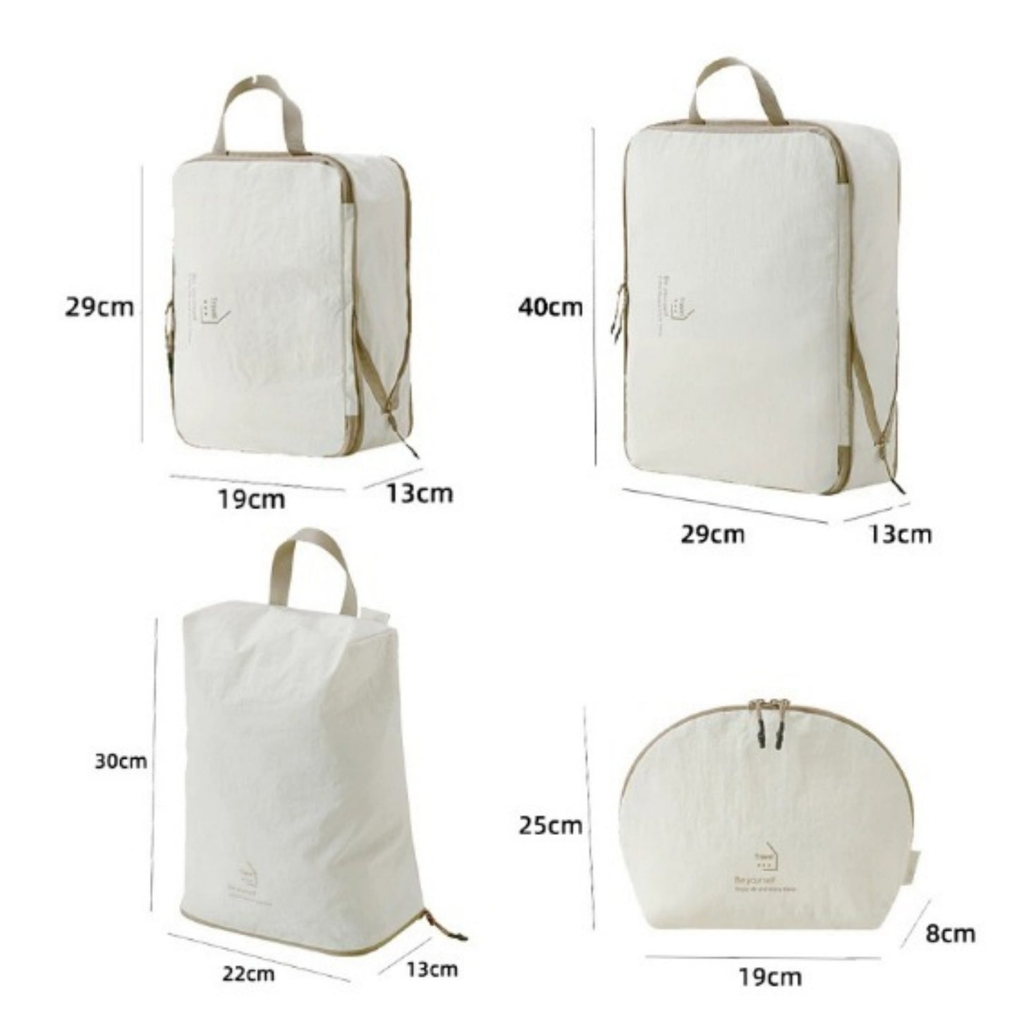 4-Piece Travel Packing Cube Set with Handles and Zip Closures for Organized Luggage Storage