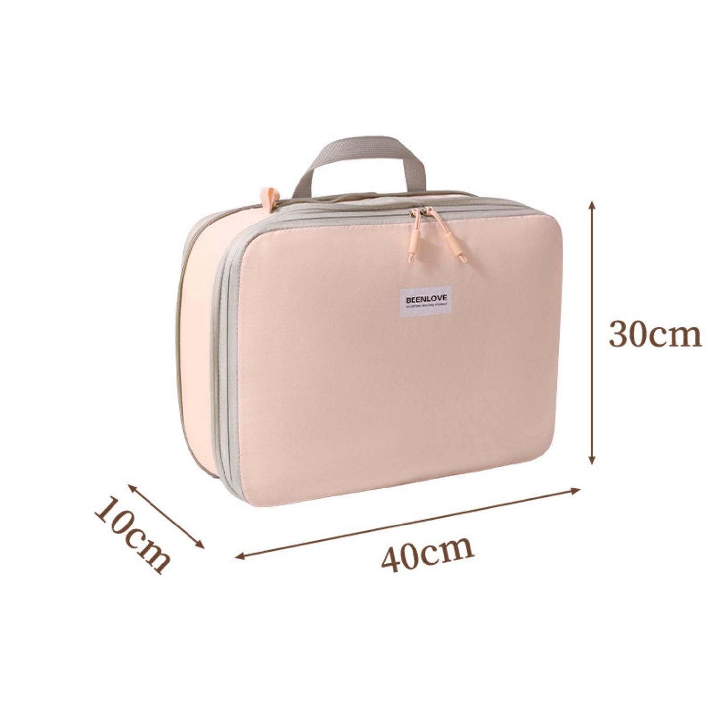 Travel Toiletry Bag Organizer with Handle and Dual Zipper Compartments