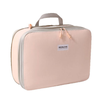 Travel Toiletry Bag Organizer with Handle and Dual Zipper Compartments