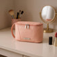 Rectangular Travel Toiletry Bag with Dual Zipper and Side Handle 8.5x3.5x5in