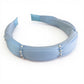 Padded Satin Headband with Pearl and Crystal Bead Embellishments 6.3x4.7x1.2in