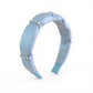 Padded Satin Headband with Pearl and Crystal Bead Embellishments 6.3x4.7x1.2in