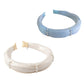 2pcs Women's Padded Satin Fashion Headband with Pearl Design and Crystal Bead Embellishments 6.3x4.7x1.2in