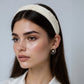 Padded Satin Headband with Pearl and Crystal Bead Embellishments 6.3x4.7x1.2in