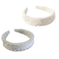 2pcs Women's Padded Satin Fashion Headband with Pearl Design and Crystal Bead Embellishments 6.3x4.7x1.2in