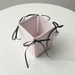 Foldable Pencil Holder with Ribbon Tie Corners and Multi-Section Design 3x4in