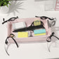 Rectangular Organizer Tray with Checkered Ribbon Tie Corners 4x8x2in