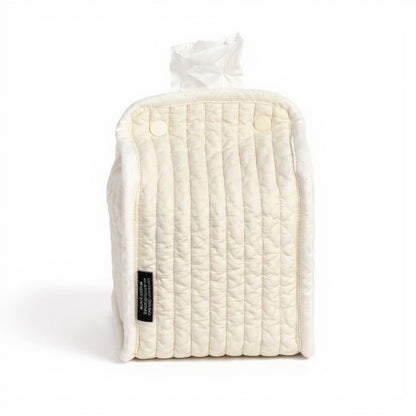 Quilted Tissue Dispenser Box Cover with Snap Closure 8.5x5.5in